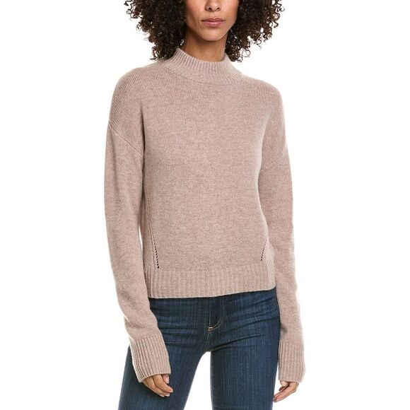 Incashmere WomensCrop Mock Wool & Cashmere-Blend Sweater Brown